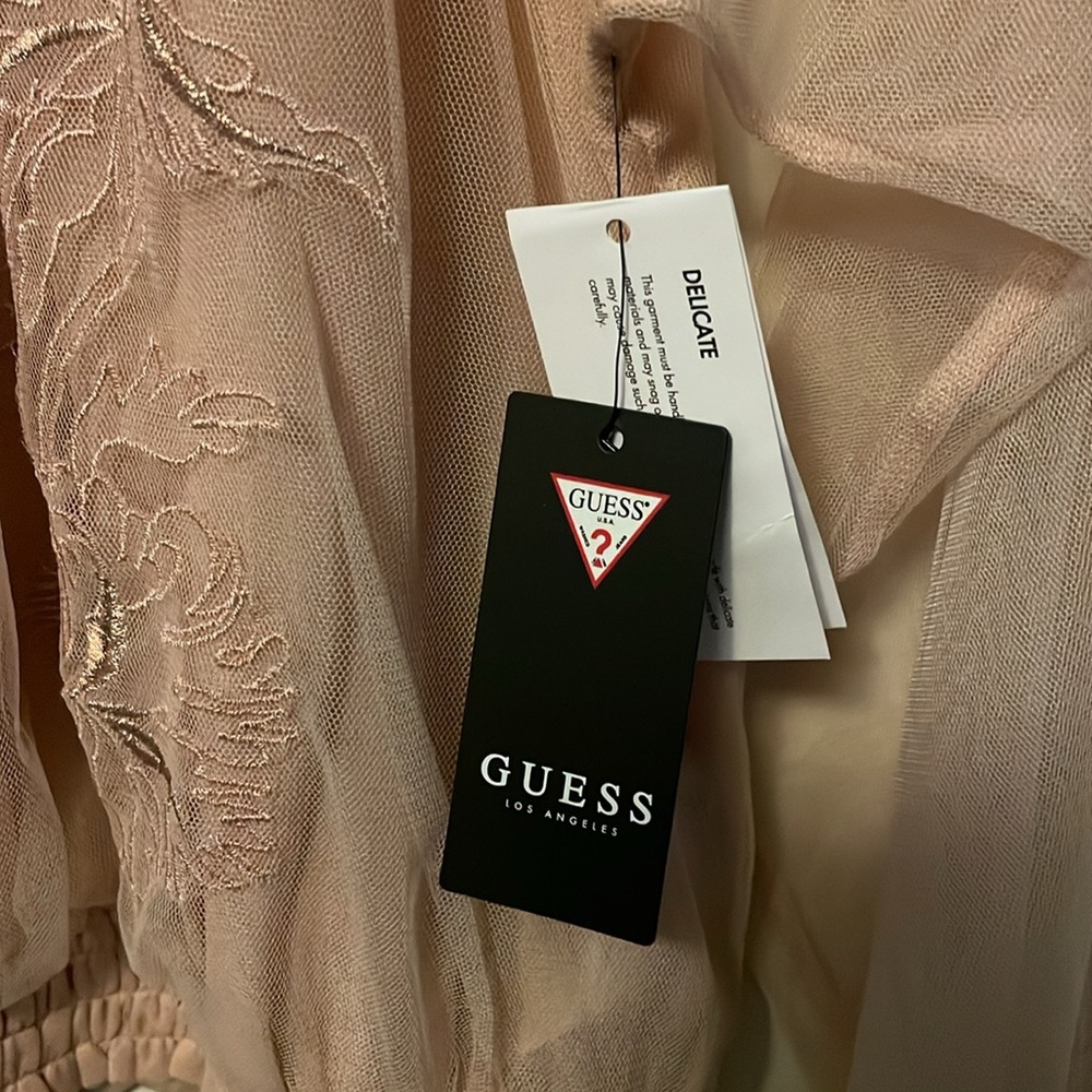 NWT GUESS‎ Women's Luissa Sheer Mock Neck Top Medium - Picture 6 of 8